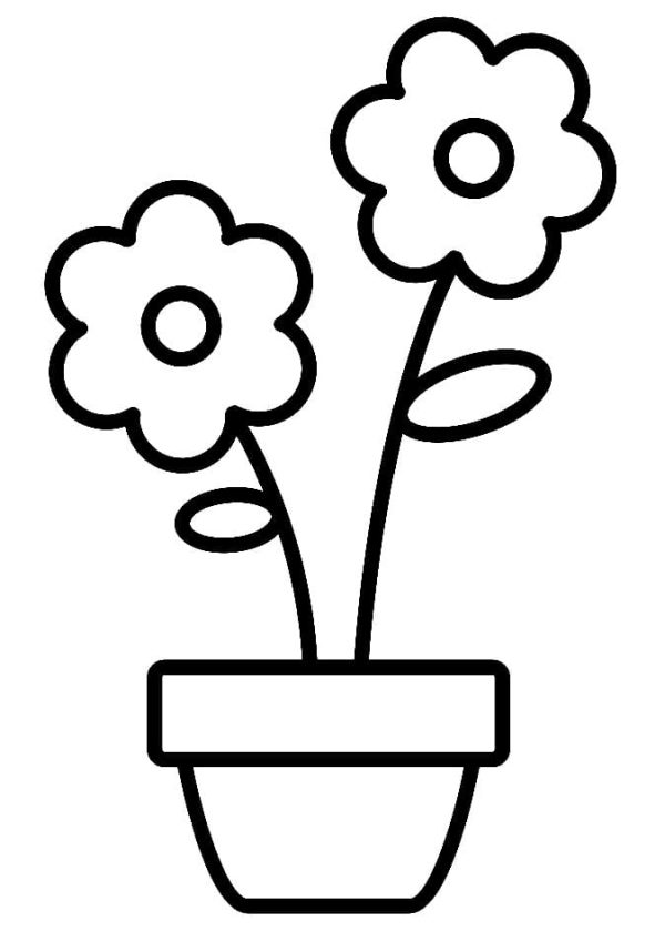 Simple Flower Pot Printable