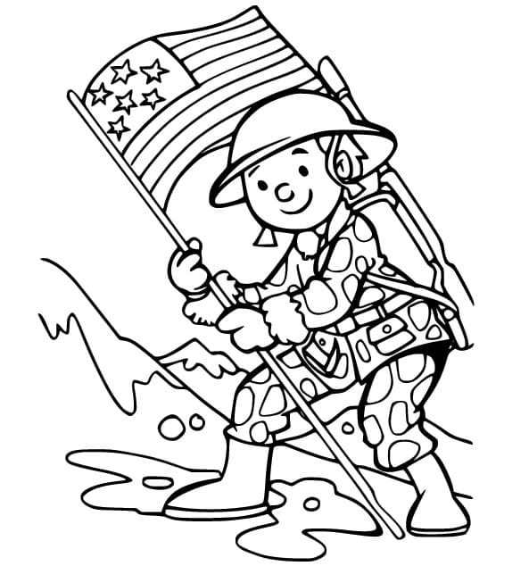 Soldier with Flag