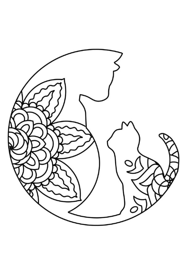 Cat With Moon Mandala