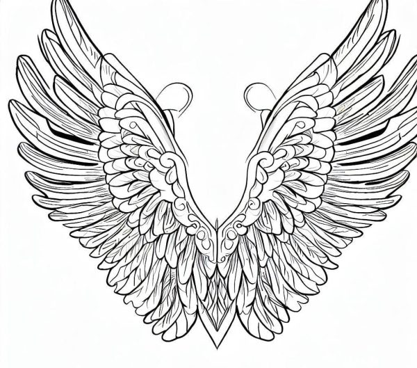 Drawing of Angel Wings