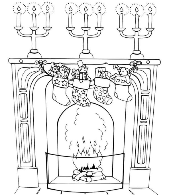 Drawing of Fireplace