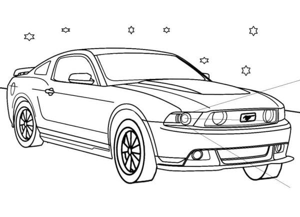 Drawing of Ford Mustang
