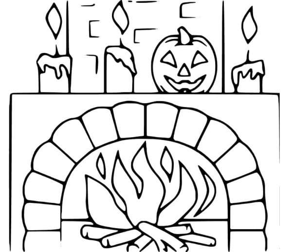 Fireplace on Halloween
