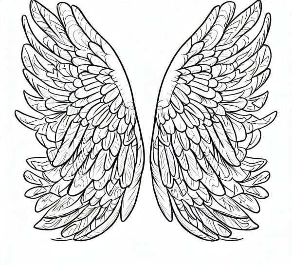 Free Drawing of Angel Wings