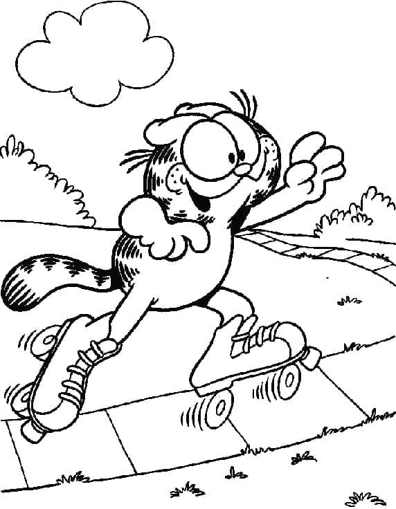 Garfield on Roller Skate