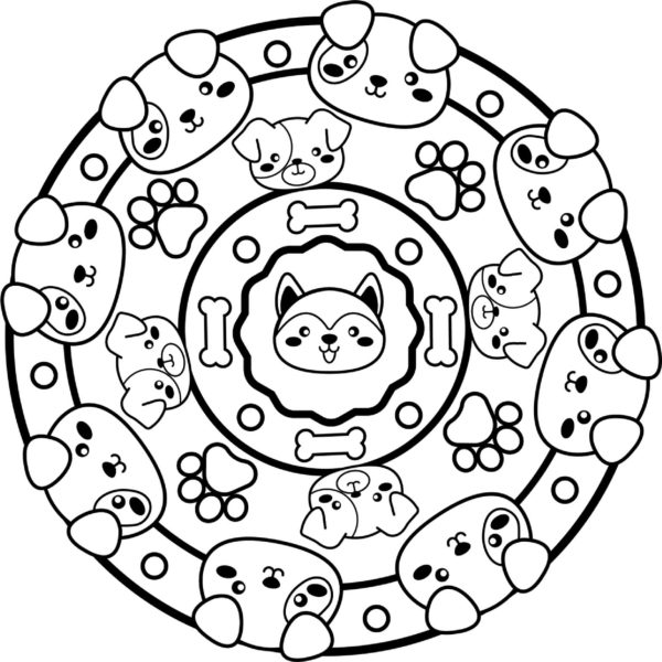 Kawaii Dog Mandala