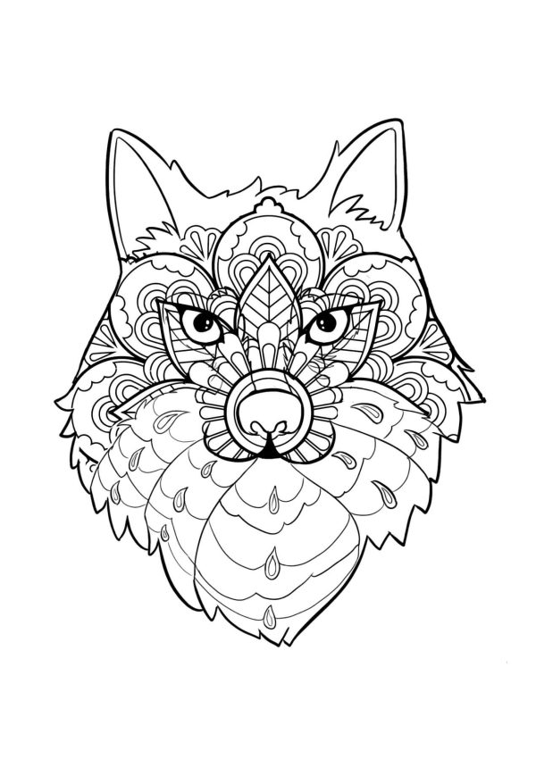 Pattern Wolf Mandala