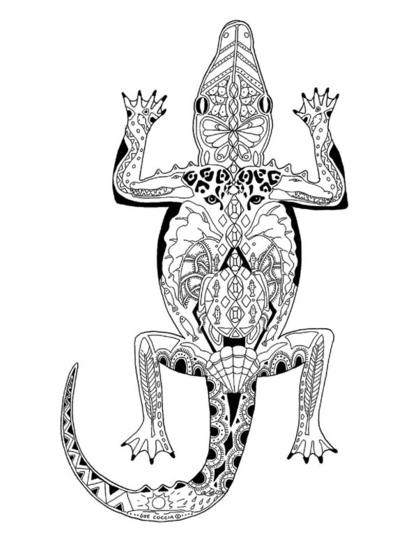 Mandala Crocodile Coloring Page – Sheet 5