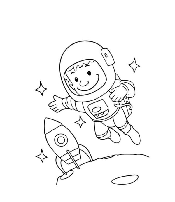 Astronaut and Rocket Ship