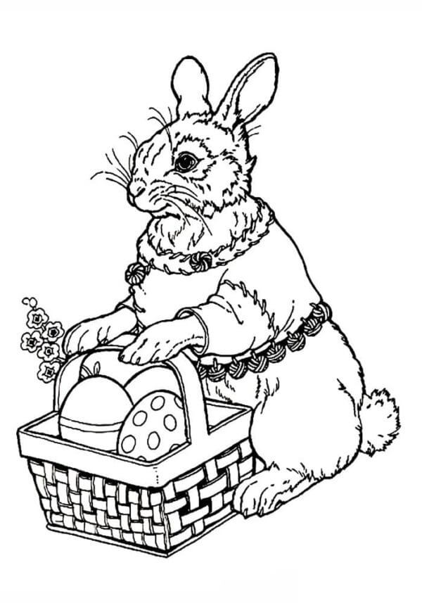 Bunny With A Wicker Basket