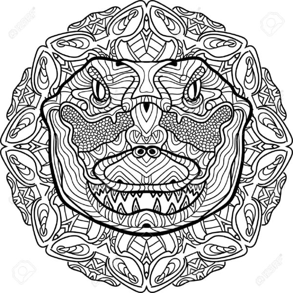 Crocodile Head Mandala