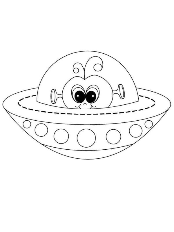 Cute Alien in Spaceship