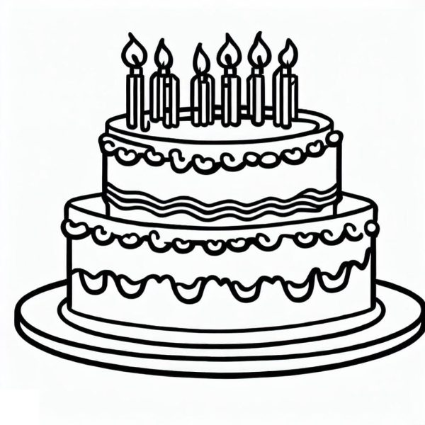 Drawing of Birthday Cake