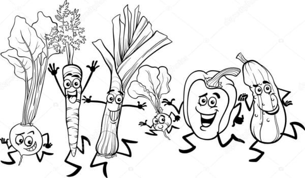 Funny Cartoon Vegetables