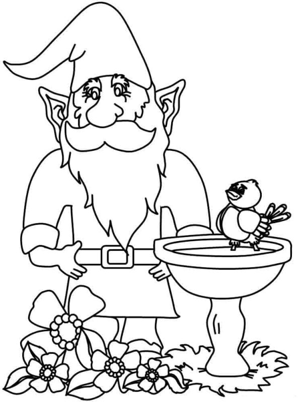 Gnome and A Bird