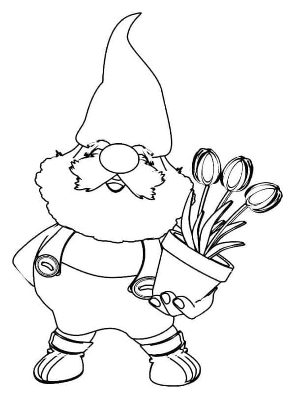 Gnome with Flower Pot