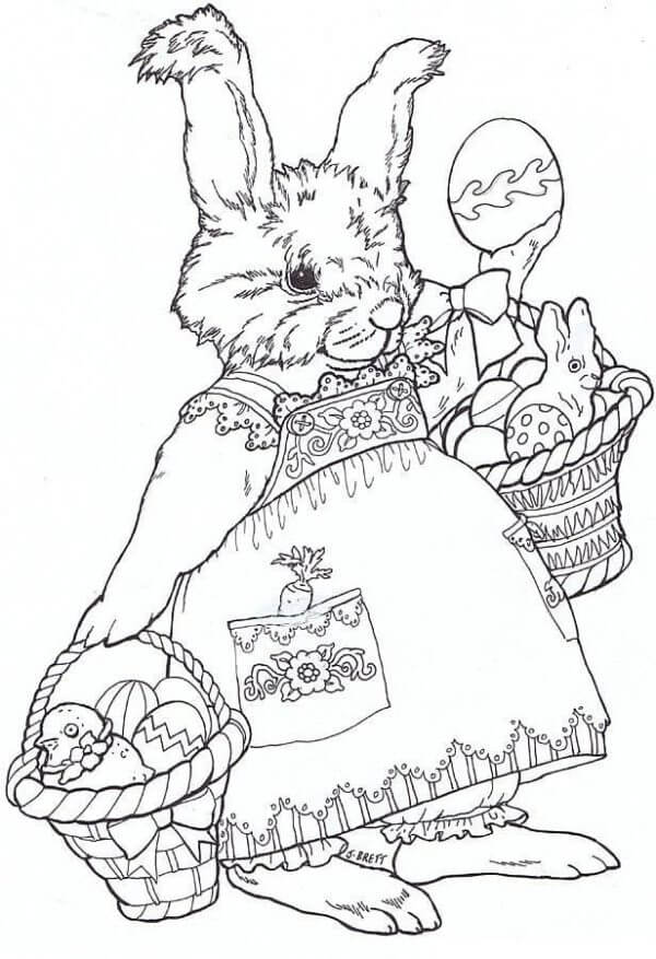 Mother Hare Brings Home In Baskets Not Only Eggs, But Also A Bunny