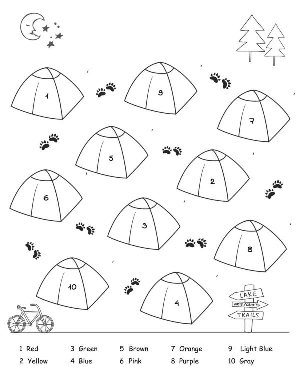 Tents For Camping Color By Number