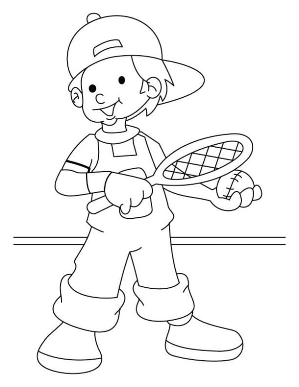 A Boy is Playing Tennis