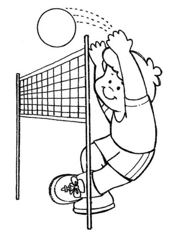 A Boy is Playing Volleyball