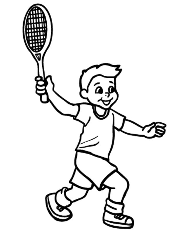 A Boy Plays Tennis