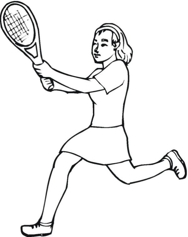 A Girl is Playing Tennis