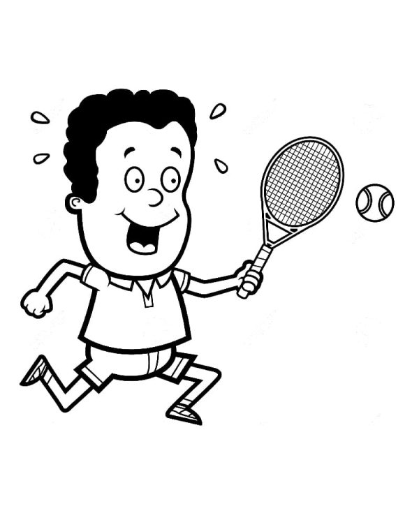 A Man Plays Tennis