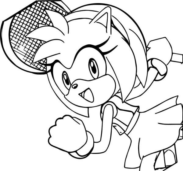 Amy Rose is Playing Tennis