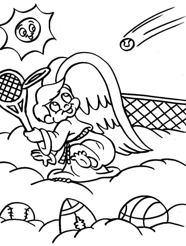 Angel Plays Tennis
