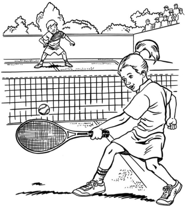 Boy and Girl Play Tennis