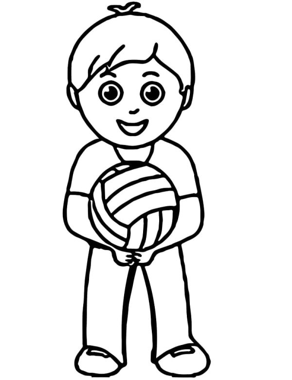 Boy is Playing Volleyball