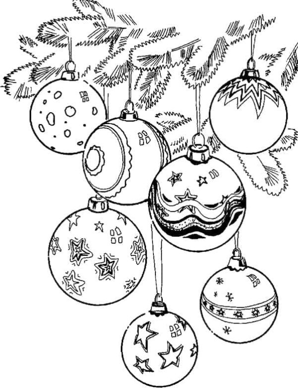 Christmas Ornaments on Christmas Tree
