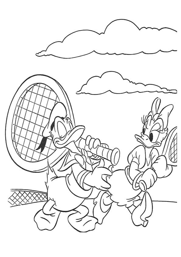 Donald And Daisy Play Tennis