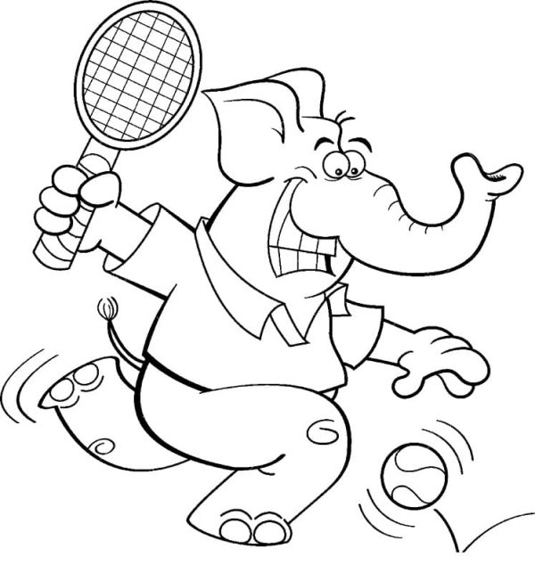 Elephant Plays Tennis