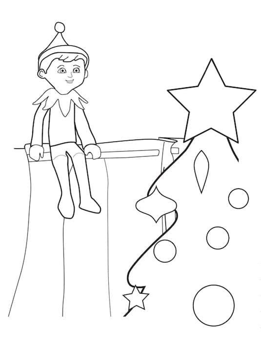 Elf on the Shelf and Christmas Tree
