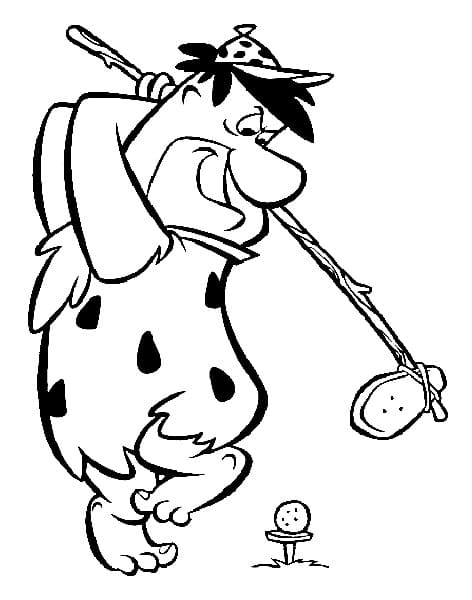 Fred Flintstone is Playing Golf