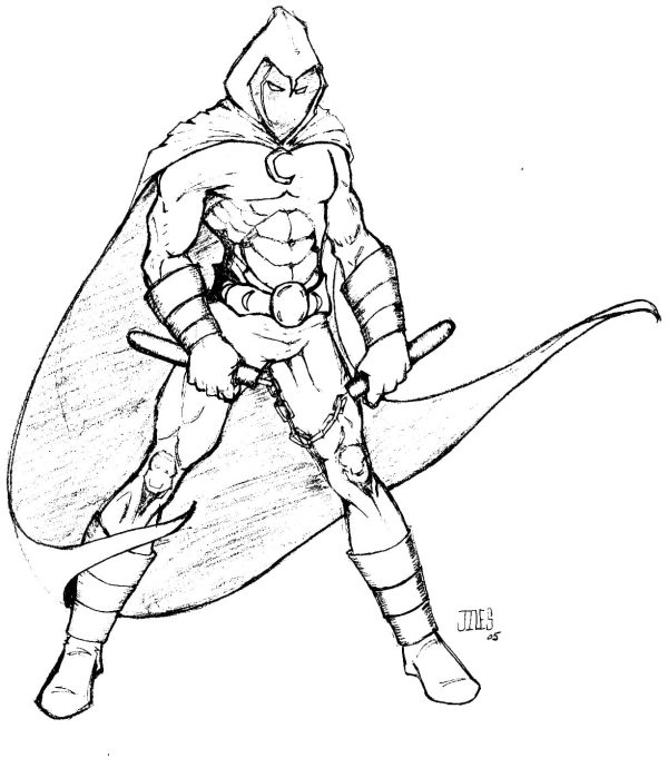 Free Drawing of Moon Knight