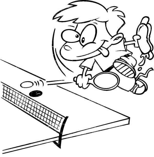 Funny Boy is Playing Ping Pong