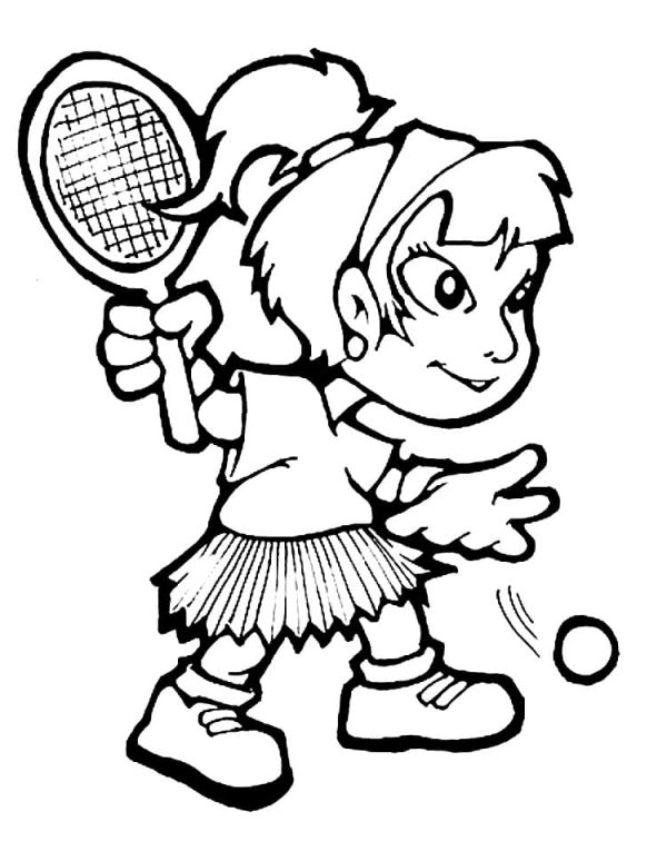 Girl Plays Tennis