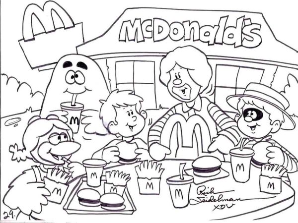 Grimace and Friends are eating Mc Donald