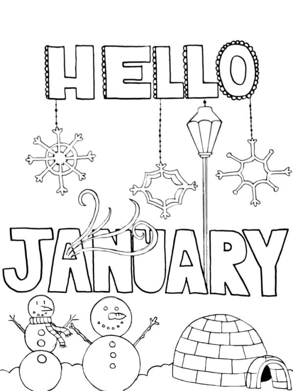 Hello January Printable