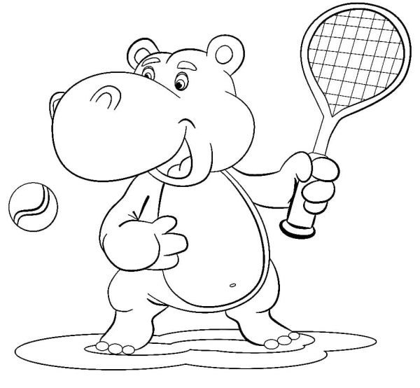 Hippo Plays Tennis