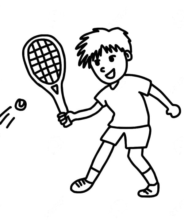 Little Boy Plays Tennis