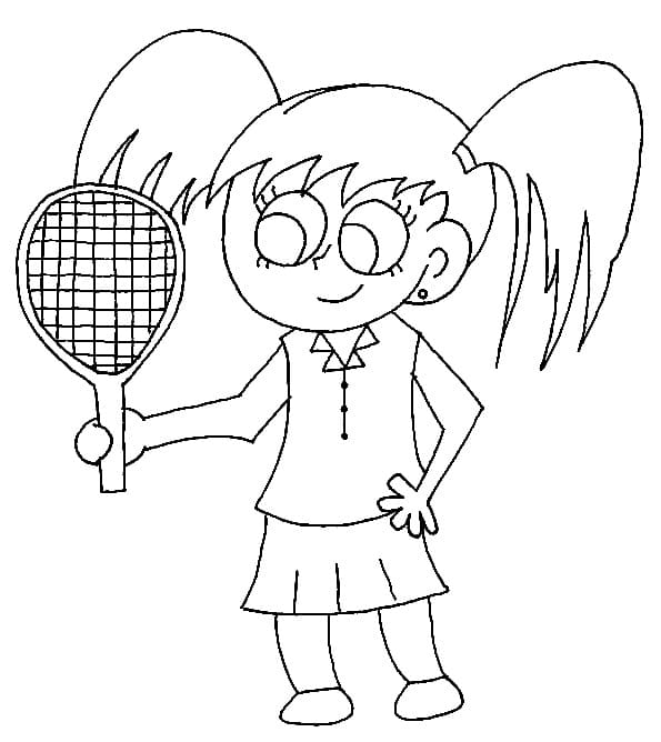 Little Girl and Tennis Racket