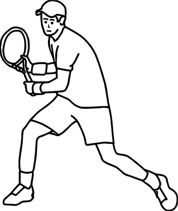 Man Plays Tennis