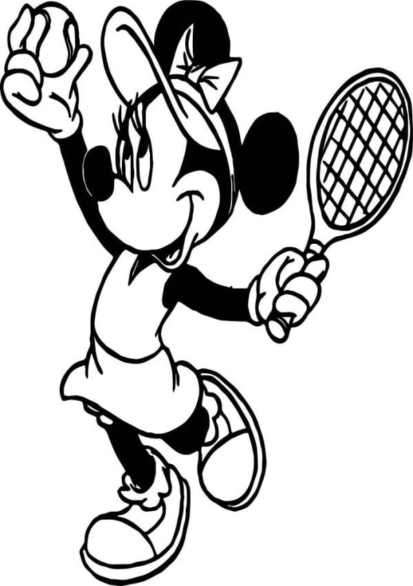 Minnie Mouse is Playing Tennis