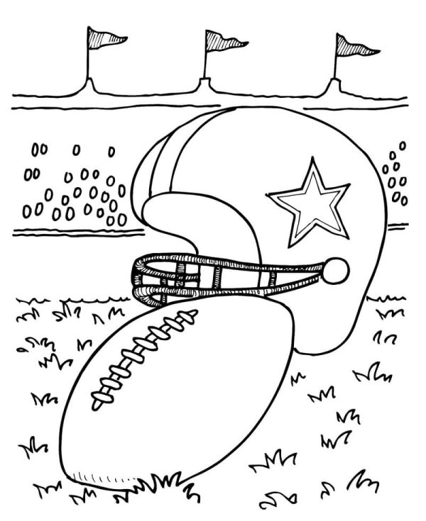 Printable American Football Helmet and Ball