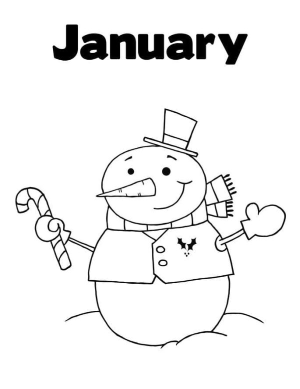 Printable January Snowman