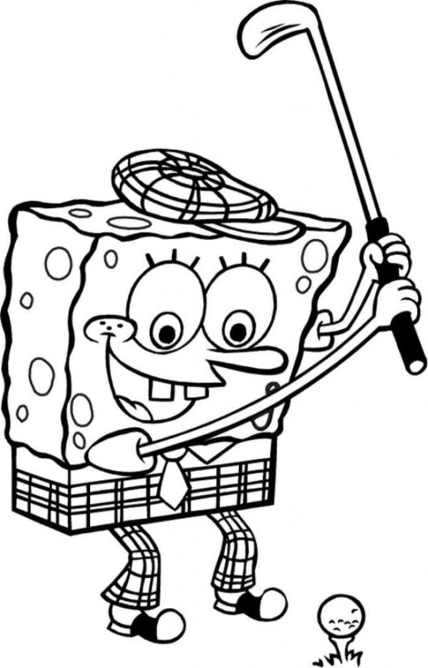 Spongebob is Playing Golf