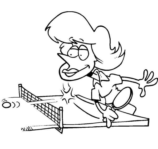 Woman is Playing Table Tennis